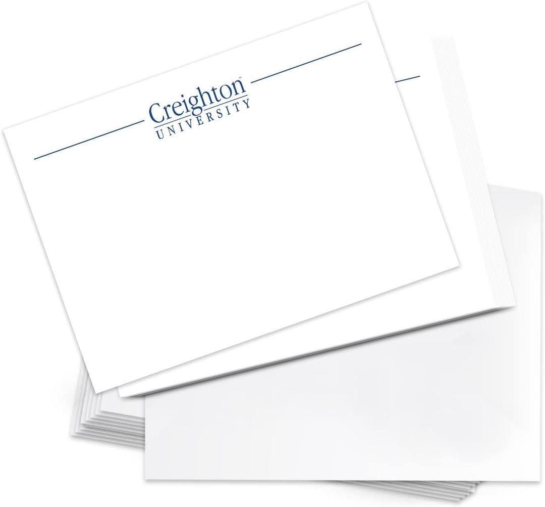 Desert Cactus Creighton University 10 Pack Notecards Stationery Cardstock CU Bluejays Includes Envelopes Memo Party Thank You (Notecard 1b)