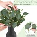 Dahey Artificial Eucalyptus Stems in Small Ceramic Vase Centerpiece Table Decorations Modern Farmhouse Decor Fake Eucalyptus Plants with Vase for Bathroom Kitchen Shelf Living Room Home Decor, Black