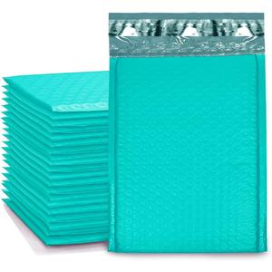 PackageZoom Bubble Mailers 4x8 Inch Teal 50 Pack Bubble Mailer, Self Seal Bubble Envelopes, Packaging For Businesses Waterproof Padded Envelopes Mailers #000
