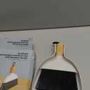 MR.SIGA Mini Dustpan and Brush Set, Portable Cleaning Brush and Dustpan Combo with Bamboo Handle, 1 Set (White)