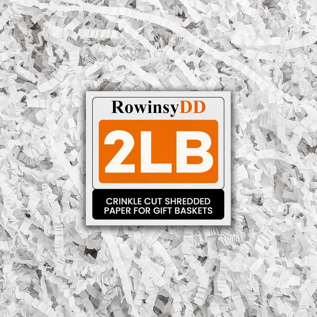 RowinsyDD 2LB White Crinkle Paper Filler, Cut Shredded Paper for Gift Baskets Packaging Wrapping Cushion Stuffing Box Confetti Filler for Easter Christmas Wedding Birthday Bridesmaid