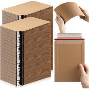 Fainne 300 Pieces 6x8 Inches Rigid Self Adhesive Photo Mailers Document 350GSM Thicken Shipping Envelopes Keep Flat Cardboard Mailers for Photography Photos, Documents, CD
