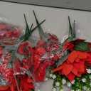 Flowers for Outdoors,14'' Fake Red Poinsettias Faux Eucalyptus Plants UV Resistant for Home Planters Garden Porch Christmas Winter Spring Décor