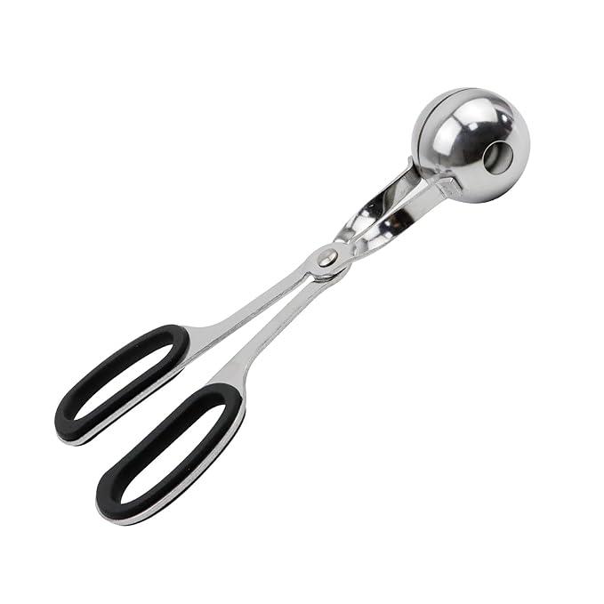 Antrader Mini Meat Baller, Stainless Steel Non-Stick Meatball Maker, Tongs for Cake, Ice Cream, Dough, Ball Sizes 