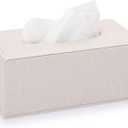 Sumnacon Tissue Box Cover Rectangle Linen Tissue Box,Stylish Tissue Box Holder with Magnetic Bottom,Decorative Tissue Cover for Bathroom Toilet Bedroom Living Room Table Desk Office, Beige (Medium)