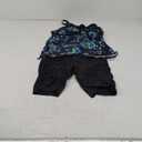 Yonique Women Two Piece Tankini Swimsuits with Shorts Athletic Bathing Suit with Swim Shorts Racerback Swimwear (Small, Blue Black Floral)