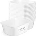 Honeydak 16 Pack Wash Basins Plastic Wash Tub 7 Quart Graduated Buckets Rectangular Plastic Hospital Bedside Soaking Tub Washing Basin for Cleaning Foot Bath Washing Dishes Face Cleansing (White)