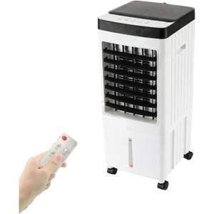 Portable AC, 3 Speeds, 7H Timer, Small Air Cooler, Easy to Move, for Bedroom, Garage, Hotel (Remote 10L)