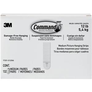 Command 10 lb Medium 132 Pairs Picture Hanging Strips (264 Strips), Damage-Free Hangers for Picture Frames, No Tools Required, Great for Home Room Wall Decor, White Adhesive