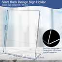 Acrylic Sign Holder 8.5 x 11, 6 Pack Slanted Back Sign Holders for Display, Clear Tabletop Plastic Paper Sign Holder for Office, Home, Restaurant