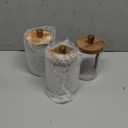 Set of 3 Glass Jars Containers with Wooden Lids and Scoop Clear Canister Jars Set with Spoon for Kitchen Food Storage Coffee Tea Sugar Decorative Countertop Organization Jars 31 oz (3)