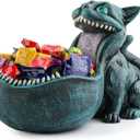 Cat Candy Bowl Cheshire Cat Statue Large Candy Dish for Office Desk Key Bowl for Entryway Table Indoor Planter Decorative Bowls for Home Big Mouth Cat Gifts (Blue)