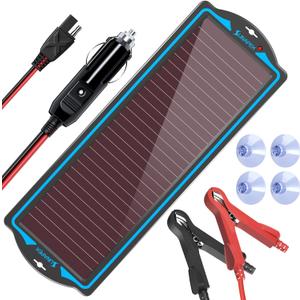 SUNAPEX 12V Solar Battery Charge: Waterproof Portable Solar Panel Kit - Battery Maintainer Trickle Charger - with Upgrade Built in Charge Controller for Car Boat RV Trailer Automotive Motorcycle