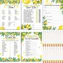 145 Pieces Lemon Bridal Shower Game Bridal Shower Favors Wedding Shower Games Set Include Wedding Games Cards and Pencils for Bride Groom Bachelorette Party Wedding Shower Party Favor