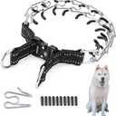 JIPIMON Prong Collar for Dogs Adjustable No Pull Dog Choke Pinch Training Collar with Comfortable Rubber Tip for Small Medium Large Dogs (Small, Black)