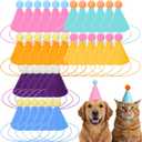 SHENLIU 36 Pcs Mini Party Hats for Stuffed Animals, Birthday Party Cone Hats for Dolls Dog Cat Rabbit Puppies Assorted Animal Birthday Decorations 6 Colors DIY Felt Cone Hat with Pom for Craft