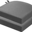 idee-home Outdoor Chair Cushions Set of 2, Thick 17" x 17" x 3" Outdoor Seat Cushion Patio Furniture Waterproof with Ties, Patio Chair Pads Dining Medium Grey