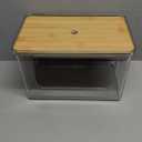 Hudgan Stackable Storage with Bamboo Top for Laundry Room Organization, Extra Large Trash Bag/Garbage Bag Dispenser, Under Sink Organizer, Pantry Organizers