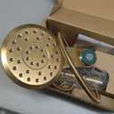 Moen Verso Brushed Gold Eight-Function 7" Wide Spray Shower Head and Detachable Handshower Combo with 72" Hose, 220C3BG