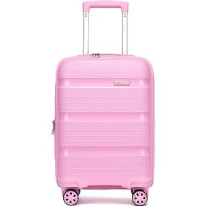 Kono Carry On Luggage 20 Inch Expandable 22x14x9 Airline Approved Hard Shell Travel Trolley 4 Spinner Wheels Lightweight Polypropylene Suitcase with TSA Lock, Pink