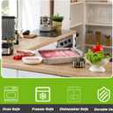 Funnymoom 2 Pcs Stainless Steel Cake Pan Rectangle Sheet Baking Pan Bakeware for Fish Cakes Breads Casseroles Fish Vegetables Dishwasher Safe(Handle,12" X 8" X 2.17")