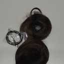 CJL HAIR 2PCs Small Cute Messy Bun Hair Piece for Thin Hair Women Mini Synthetic Curly Bun Scrunchies Updo Hairpieces Dark Chocolate