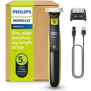 Philips Norelco One 360 Hybrid Face, Electric Beard Trimmer and Shaver, with 360 Technology, 1x 360 for Face, 5in1 Adjustable Comb, Model QP2724/90