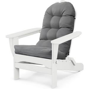 Adirondack Chair Cushion, Thick Indoor/Outdoor Rocking Chair Cushion with High Elasticity PP Cotton Water-Resistant Patio Furniture Cushions High Back Seat Pads for Porch Yard Lawn Chairs 44x19x4 (Dark Grey)