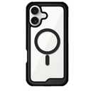 Case for iPhone 16, Drop Protection[Compatible with Mag-Safe], Anti-Scratch Non-Yellowing Crystal Clear Backplate Metal Frame Bumper Protector (Black, iPhone 16 Plus)