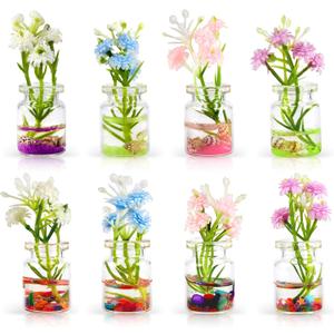 Zkptops 8Pcs Car Dashboard Decorations for Women Girls Cute Interior Car Accessories with Mini Flowers Vase Shells Conch Aesthetic Kawaii Rearview Mirror Ornament Funny Interior Decor for Gifts