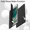 JETech Case for iPad Pro 12.9 Inch (2015/2017 Model, 1st/2nd Generation) with Pencil Holder, Slim Tablet Cover with Soft TPU Back, Auto Wake/Sleep (Black)