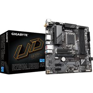 GIGABYTE B760M DS3H AX (LGA 1700/ Intel/ B760/ M-ATX/ DDR5/ 2* M.2/ PCIe 4.0/ USB 3.2 Gen 2 Type-C/WiFi 6E/ 2.5GbE LAN/Q-Flash Plus/PCIe EZ-Latch/Motherboard)