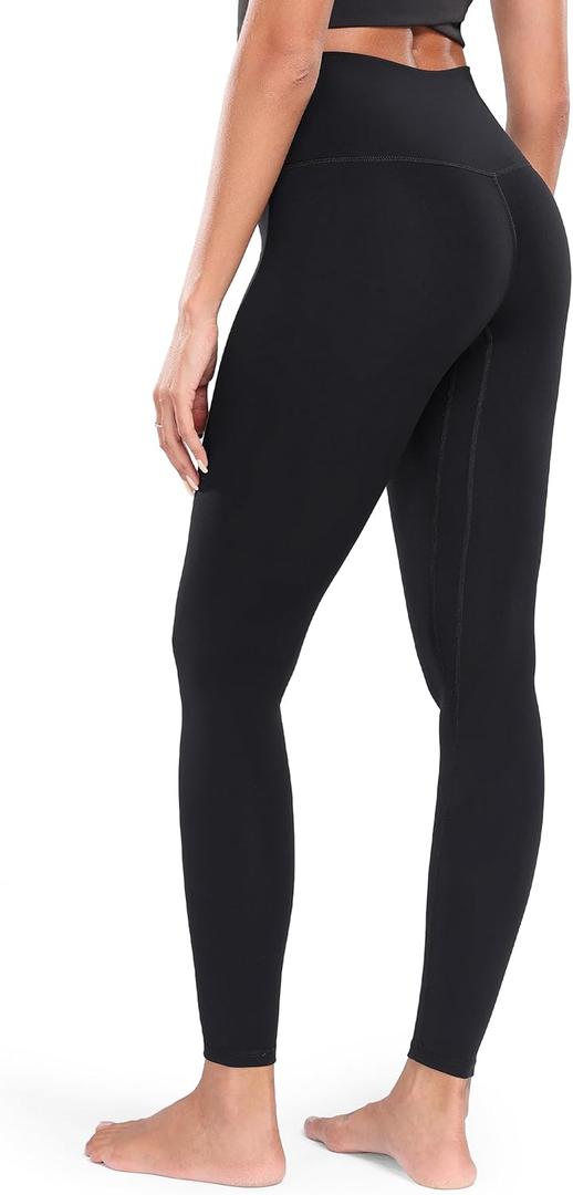 Colorfulkoala Womens High Waisted Leggings for Women 28" Inseam Tummy Control Leggings Full Length Buttery Soft Yoga Pants (Small, Black)