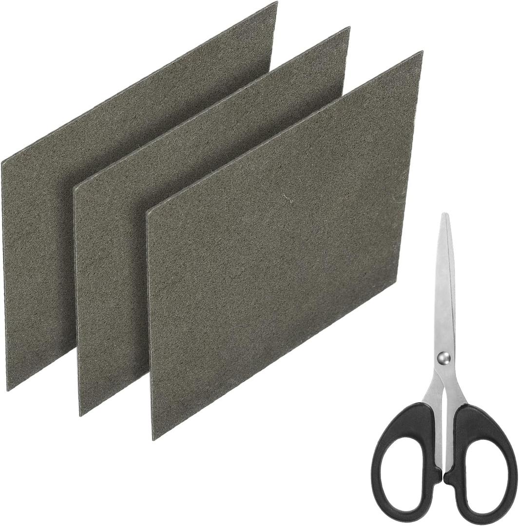MECCANIXITY Waveguide Cover, 6"x6"x0.04" Mica Sheet, Mica Plates High Temperature 1050 Microwave Oven Repair Parts with Scissor for Microwave Oven, 3 Pack