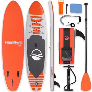 SereneLife 10’6” Inflatable Stand Up Paddle Board with Premium SUP Accessories - 32” Wide Stable Design with Non-Slip EVA Deck Pad, for Youth and Adults, 350 lbs. Capacity