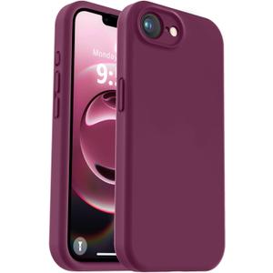 Vooii Compatible with iPhone 17e Case and for iPhone 16e Case, Liquid Silicone Upgrade [Camera Protection] [Soft Anti-Scratch Microfiber Lining] Shockproof Phone Case for iPhone 17e/16e 6.1" - WineRed