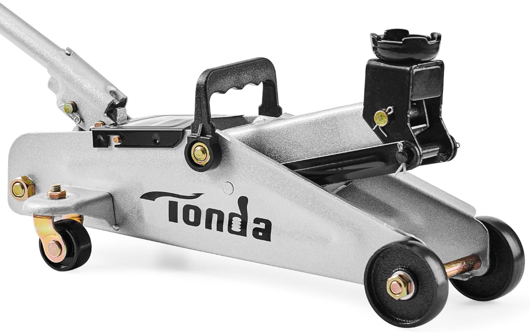 TONDA Floor Jack, Hydraulic Portable Car Lift Jack, 2 Ton (3,800 lb) Capacity, Silver