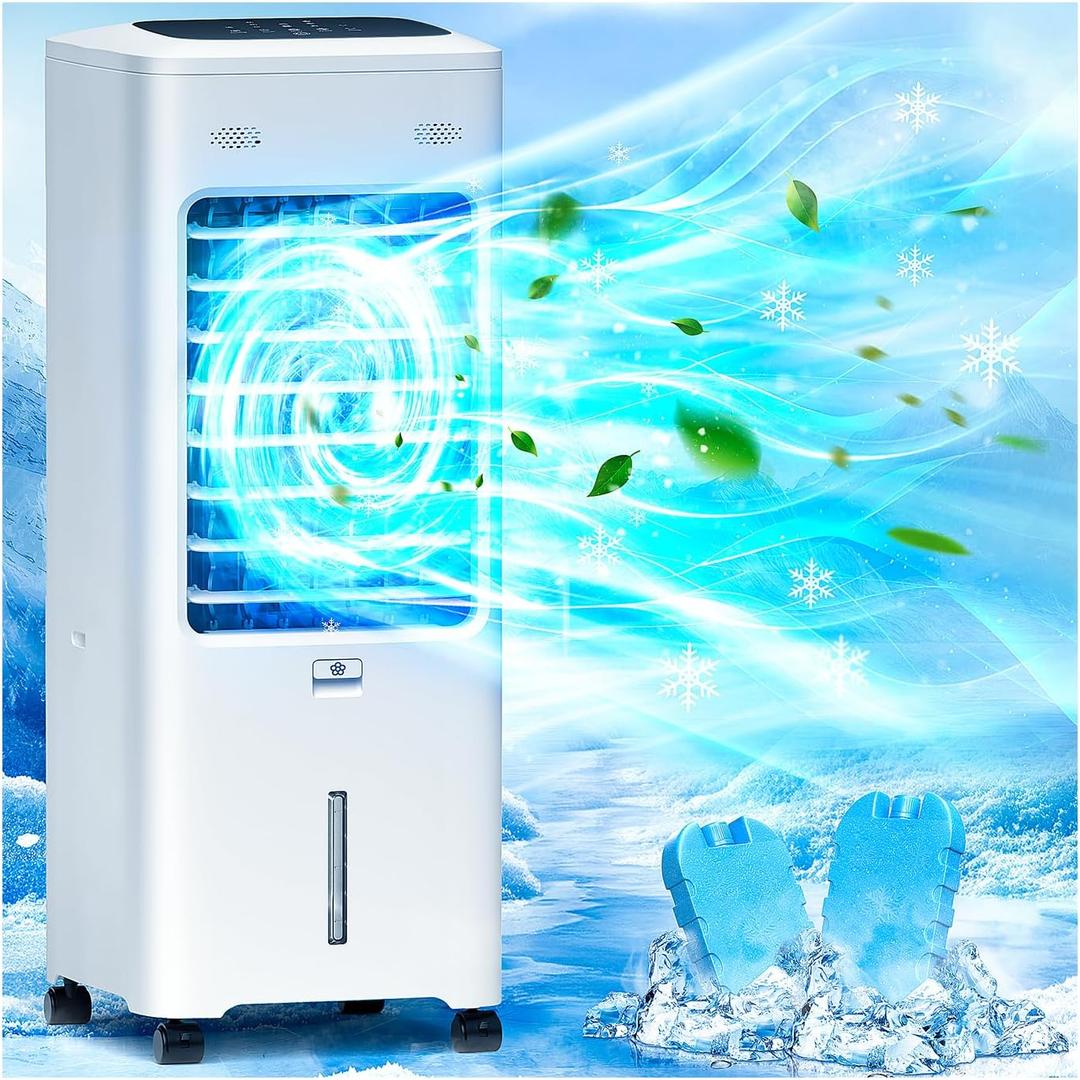 Windowless Portable Air Conditioners with Aroma Box, 4IN1 Swamp Cooler with 2Gal Tank, Ductless&Ventless Evaporative Air Cooler for Room Indoor Bedroom Home Office, 3 Modes&3 Speeds, 7H Timer, Remote
