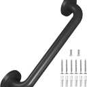 Metal Industrial Stairs Grab Wall Handrail Staircase Steps Indoor Exterior Outdoor Deck Hand Rail Safety Grab Bar (Matte Black) Handle for Stairs Bars Wall Elderly Grab Frame Pipe (16 Inch 1 Pack)
