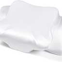 Satin Pillowcase for Cervical Pillows, (Cover Only) Fit for Orthopedic Neck Support Pillow, Silky Smooth Pillowcase Cover with Zipper Closure (White)