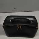 MSTONAL Travel Makeup Bag, Large Capacity Cosmetic Bags for Women, Waterproof Portable Pouch Open Flat Make up Organizer Bag with Dividers and Handle, Toiletry Bag for Essentials, Medium Size, Black