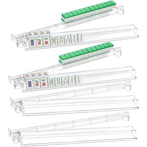 18.5" Mahjong Racks with Pushers, All-in-One for Standard Mahjong Tiles | Integrated molded tile racks with pushers, great for home games & practice, ideal mahjong gift for all players (4 Pack), 19 inches