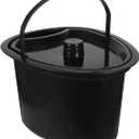 Gatuida Portable Potty Bucket 10.4 Inch Commode Toilet Bucket with Lid for Elderly Women and Pregnant Patients Travel Bedpan Commode (26.50X22.50X17.00CM, Black)