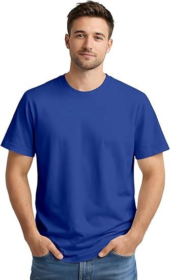 Men’s 100% Cotton Round Neck T-Shirt -Soft & Breathable Casual Summer Tee Shirt, size 42