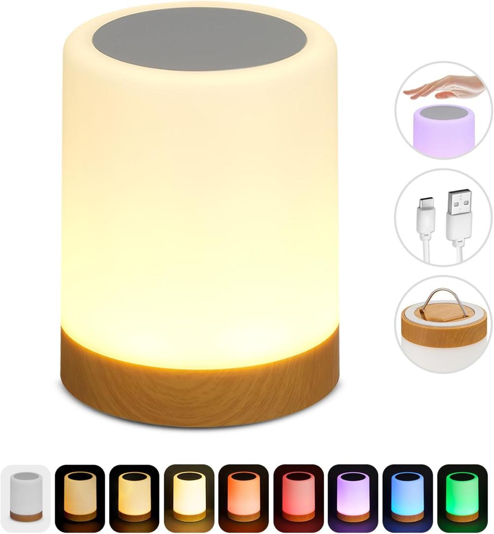 Globe Electric LED Integrated Rechargeable Multicolor Portable Touch Lamp with Included USB Cable (5 inches, White)