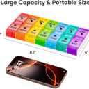 Push Button Weekly Pill Organizer 2 Times a Day, Medicine Pill Organizer, Pill Box Case 7 Day AM PM BPA-Free, Pill Container for Vitamins, Fish Oil, Supplements and Medication