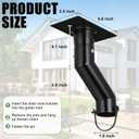 2 Pack Rain Chain Gutter Adapter Kit Installation 7inch Rain Chains for Gutters Chain Downspout Curved Spout Iron for Gutter Downspout Outlet(Black)