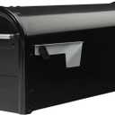 Architectural Mailboxes Franklin Post Mount Mailbox, Black with Silver Accents, FM110BEC