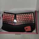 Ergonomic Wireless Keyboard and Mouse Set Wireless Keyboard Silent Mice Set with Wrist Rest for Computer, Laptop, PC, Mac, Windows Black Pink
