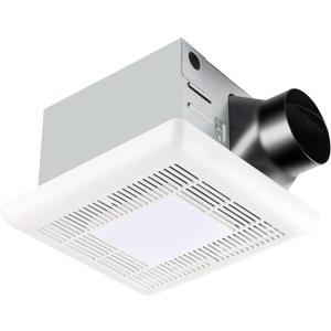 Tech Drive Bathroom Fan with Light 110 CFM, 1.2Sone No Attic access Needed Installation,Very Quiet Bath Ventilation and Exhaust Fan with LED Light 4000K 800LM, 4inch Duct,White Plastic Grille